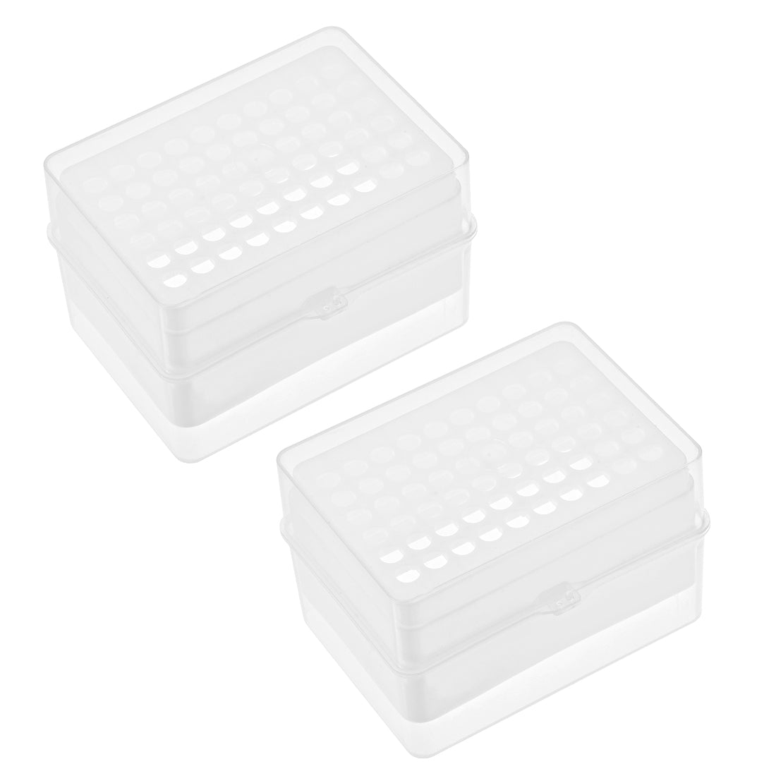 uxcell Uxcell Pipette Tips Box 60-Well Polypropylene Tip Holder Container for 1ml/1000ul Pipettor 8mm Hole Diameter 2Pcs