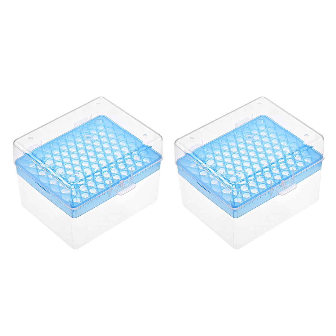 uxcell Uxcell Pipette Tips Box 100-Well Polypropylene Tip Holder Container for 1ml /1000ul Pipettor 8.5mm Hole Diameter 2Pcs
