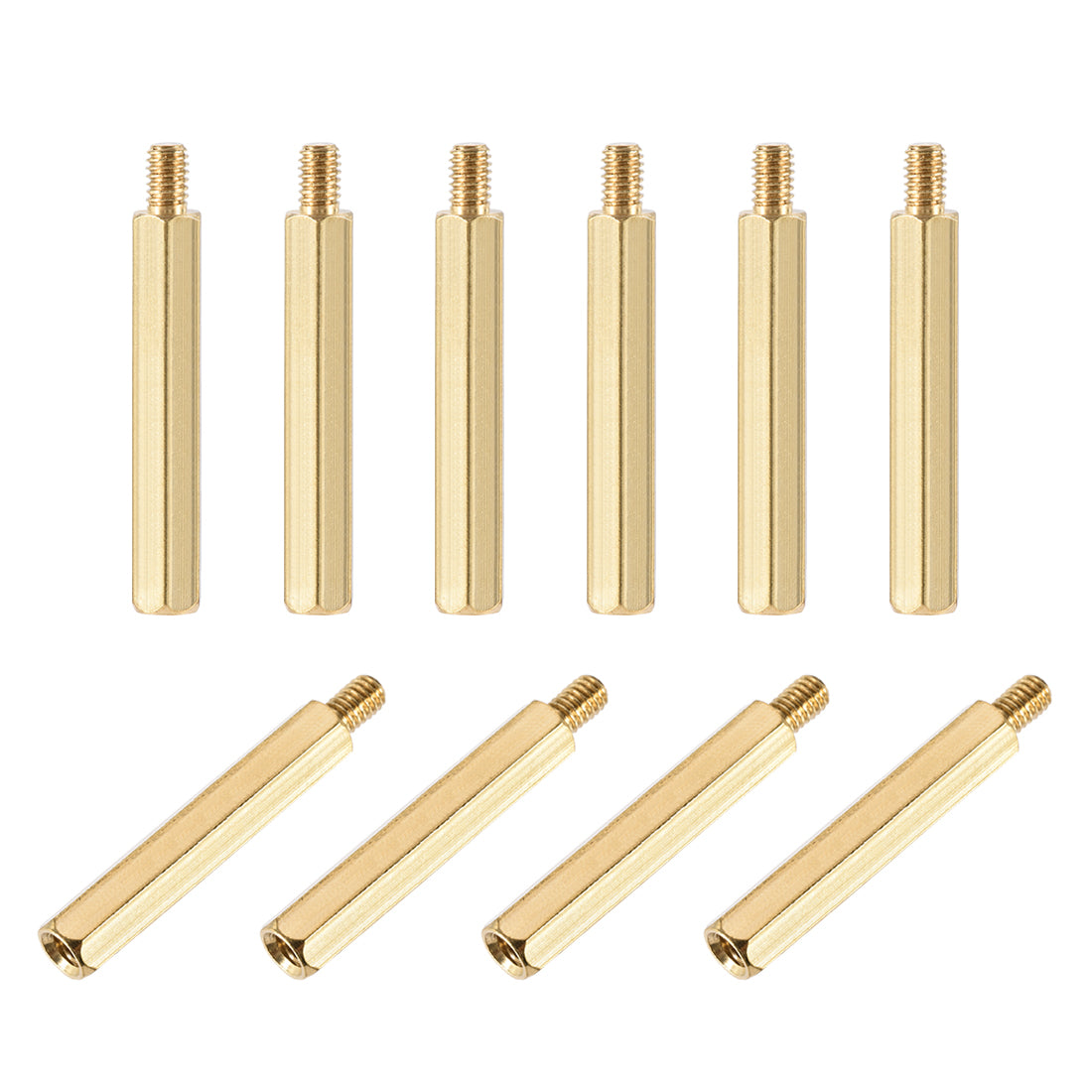 uxcell Uxcell M4 Male to Female Hex Brass Spacer Standoff 10pcs