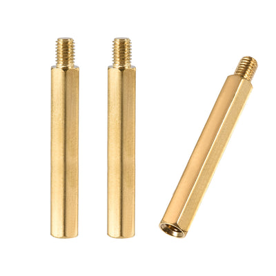 Harfington Uxcell M5 M6 Male to Female Hex Brass Spacer Standoff 3pcs