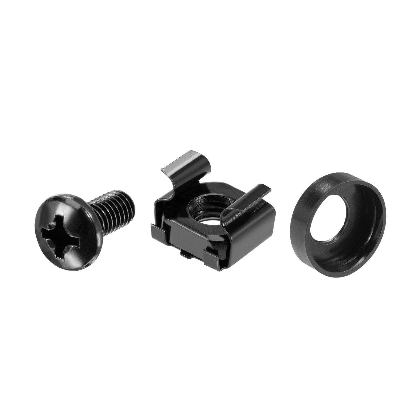 uxcell Uxcell M6x12mm Server Rack Cage Nuts Black 10Set, Mounting Screws for Server Shelves