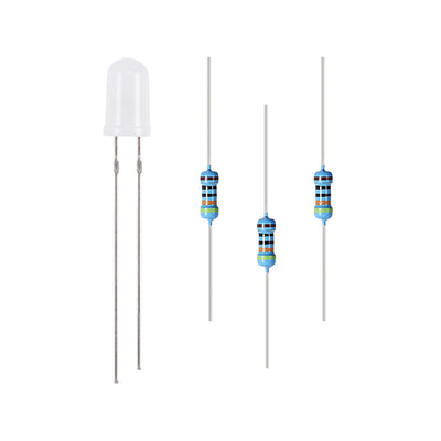 uxcell Uxcell 100Set 5mm LED Kit Diffused Slow-Flashing Super Bright 29mm Pin W Resistors