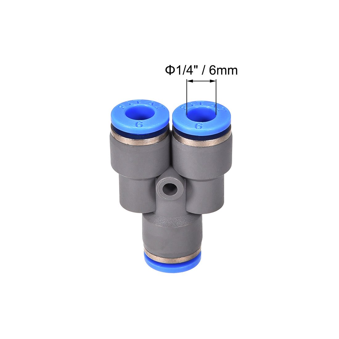 uxcell Uxcell Push To Connect Air Fittings Y Type Tube Connect 6mm OD Push Lock Grey 10Pcs