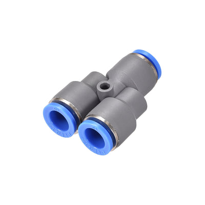 Harfington Uxcell Push To Connect Air Fittings Y Type Tube Connect 10mm OD Push Lock Grey