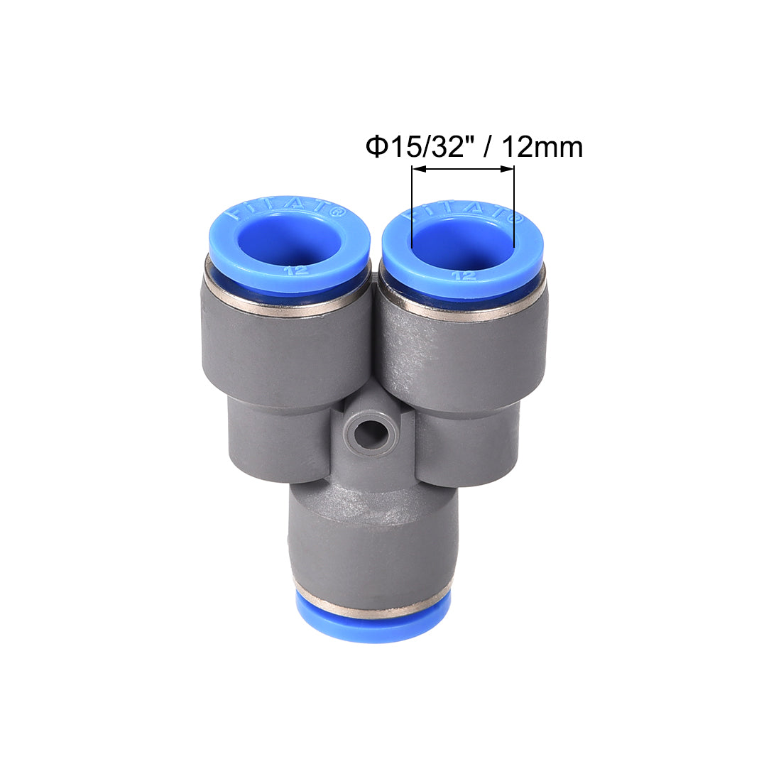 uxcell Uxcell Push To Connect Air Fittings Y Type Tube Connect 12mm OD Push Lock Grey