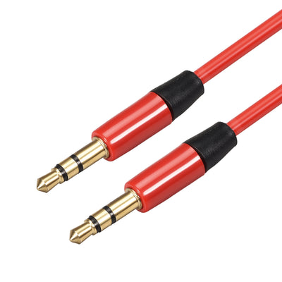 Harfington Uxcell 3.5mm Male to Male  Cable Stereo  Extension, 1.2 Meter Long, for Headphones Smartphones Notebooks, Red