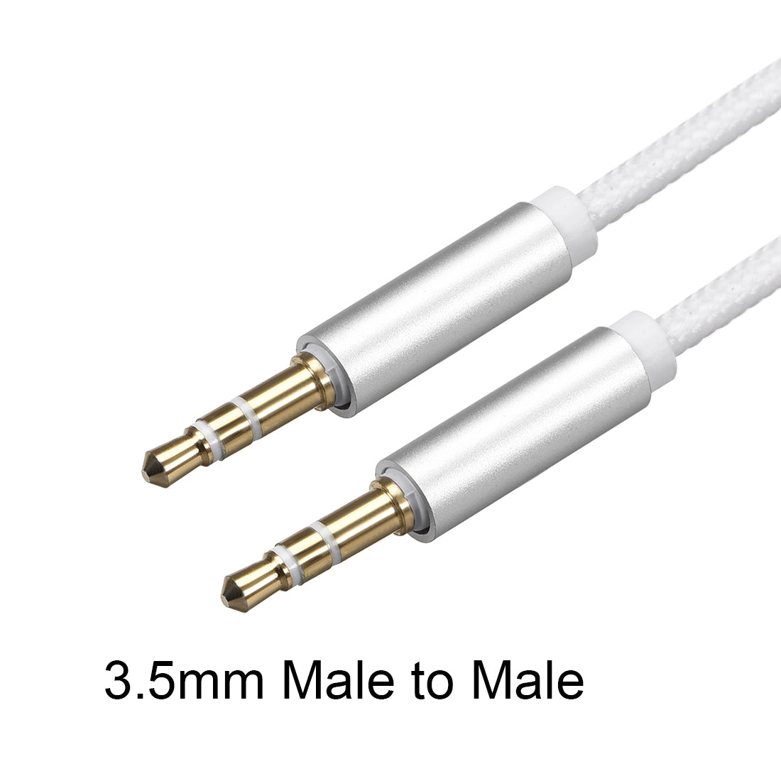 uxcell Uxcell 3.5mm Male to Male  Cable Stereo  Extension, 1 Meter Long, Nylon Sheathed, for Headphones Smartphones Notebooks, White