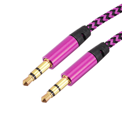 Harfington Uxcell 3.5mm Male to Male Audio Cable Stereo Audio Extension, 1 Meter Long, for Headphones Smartphones Notebooks, Deep Purple Snake