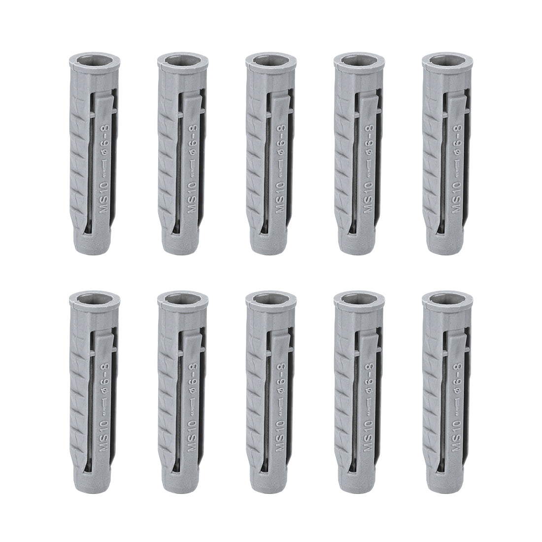 uxcell Uxcell 10mmx50mm Plastic Expansion Tubes Column Frame Fixings Gray 24pcs