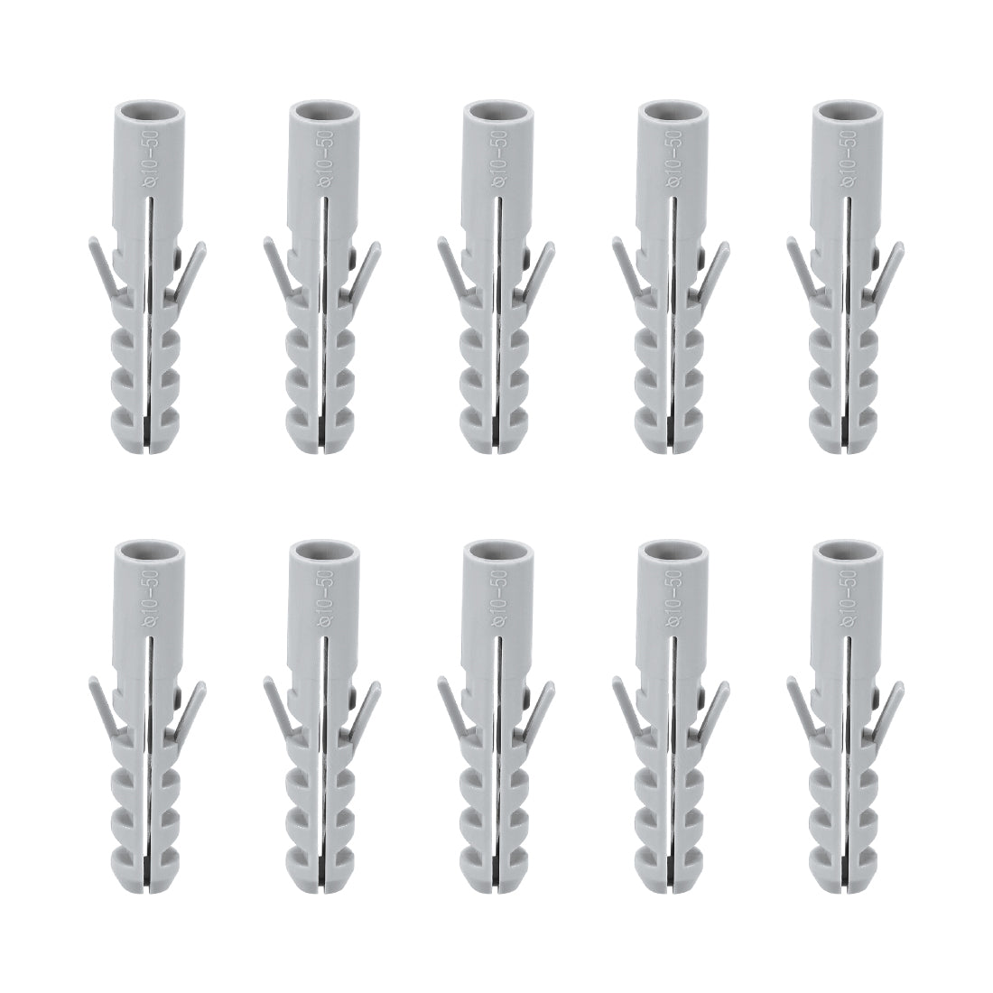 uxcell Uxcell 10x50mm Plastic Expansion Tube Bolts Column Frame Fixings Gray 24pcs