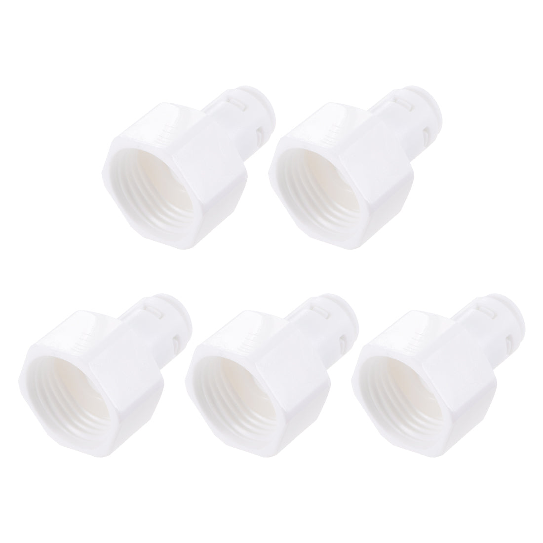 uxcell Uxcell Quick Connector G1/2 Female Thread to 1/4" Tube, Straight Connect Fittings for Water Purifier, 34mm White 5Pcs