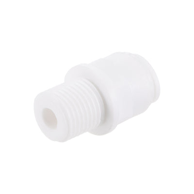 Harfington Uxcell Quick Connector G1/4 Male Thread to 1/4" Tube, Straight Connect Fittings for RO Water Purifier, 27mm White 5Pcs