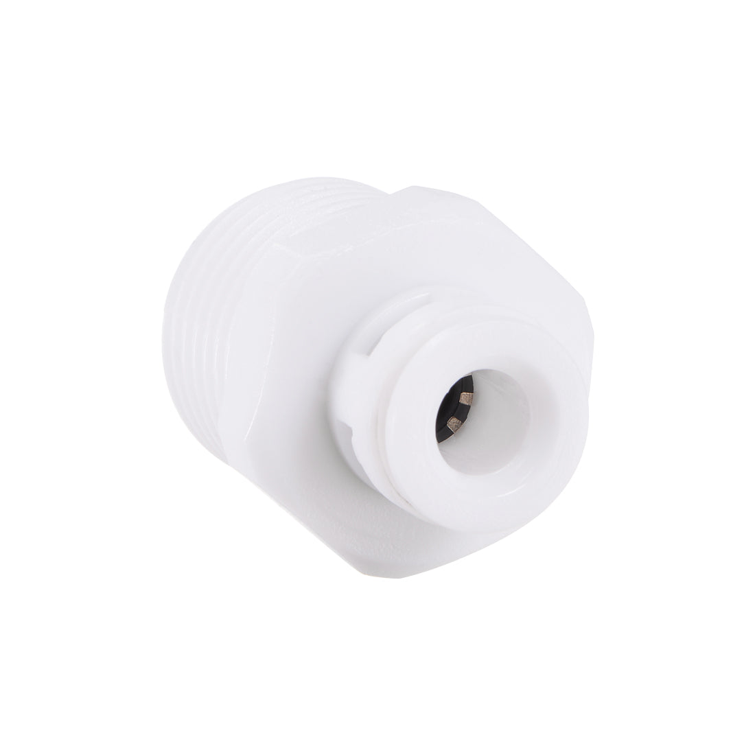 uxcell Uxcell Quick Straight Union Connector Fittings G1/2 Male Thread to 1/4" for Reverse Osmosis Water Filtration, 30mm White 10Pcs