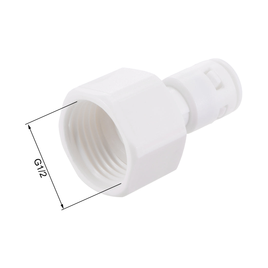 uxcell Uxcell Quick Connector G1/2 Female Thread to 1/4" Tube, Straight Connect Fittings for Water Purifier, 40mm White 5Pcs