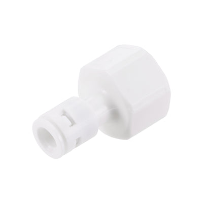 Harfington Uxcell Quick Connector G1/2 Female Thread to 1/4" Tube, Straight Connect Fittings for Water Purifier, 40mm White 5Pcs