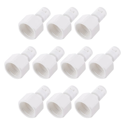 Harfington Uxcell Quick Connector G1/2 Female Thread to 1/4" Tube, Straight Connect Fittings for Water Purifier, 40mm White 10Pcs