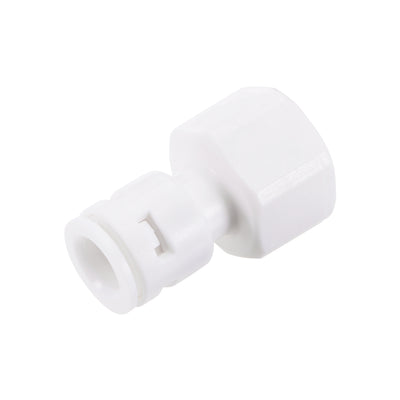 Harfington Uxcell Quick Connector G1/2 Female Thread to 3/8" Tube, Straight Connect Fittings for Water Purifier, 41mm White 5Pcs