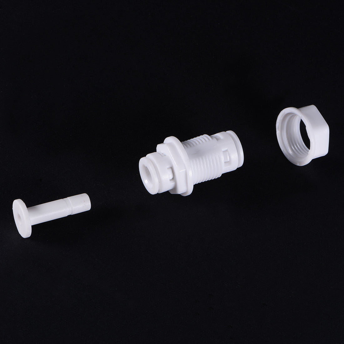 uxcell Uxcell Quick Union Bulkhead Connector 1/4" to 1/4", Straight Connect Fittings for RO Water Purifier, 34mm White 10Pcs