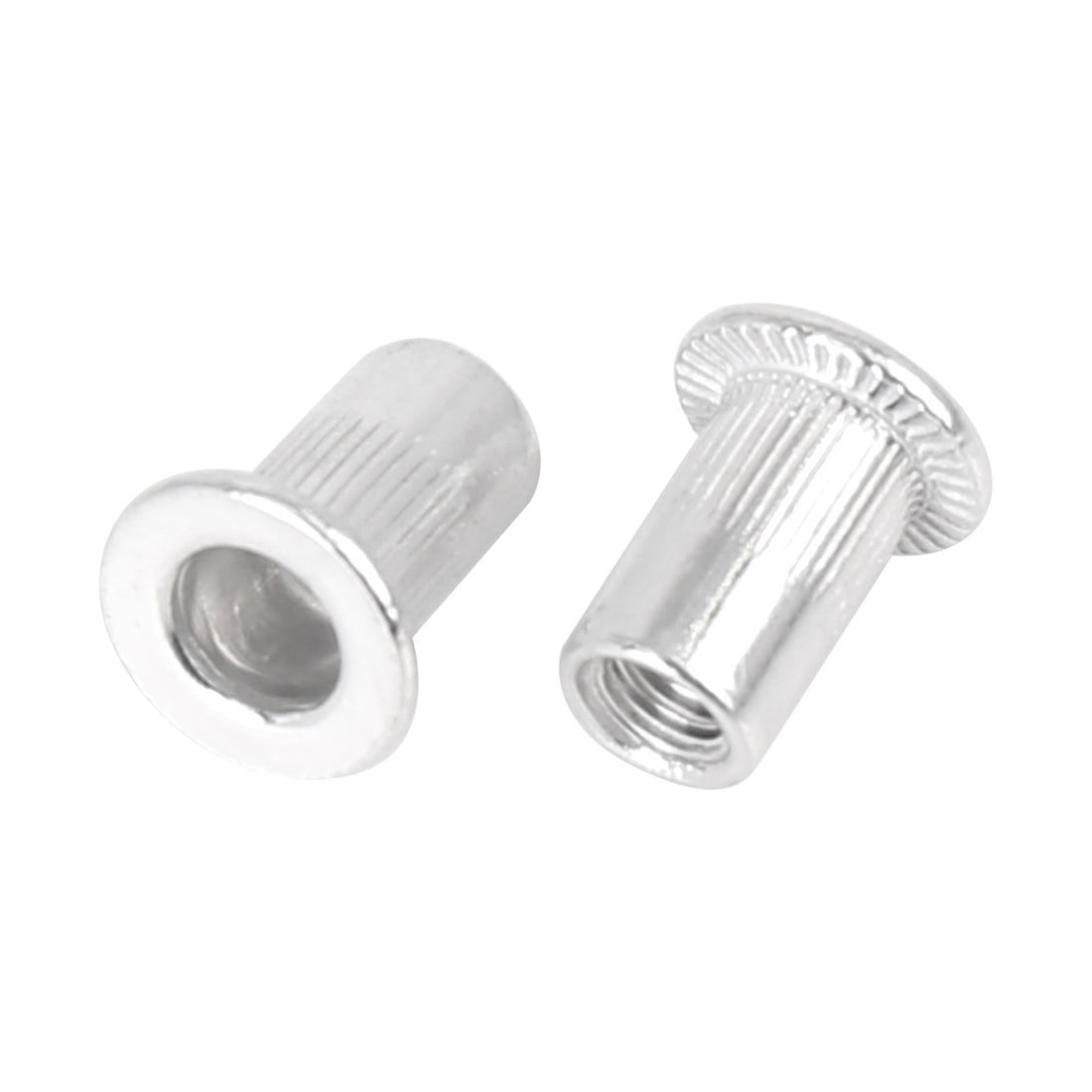 110 Pcs Silver Tone Aluminum Alloy Car Flat Head Rivet Nut Threaded ...