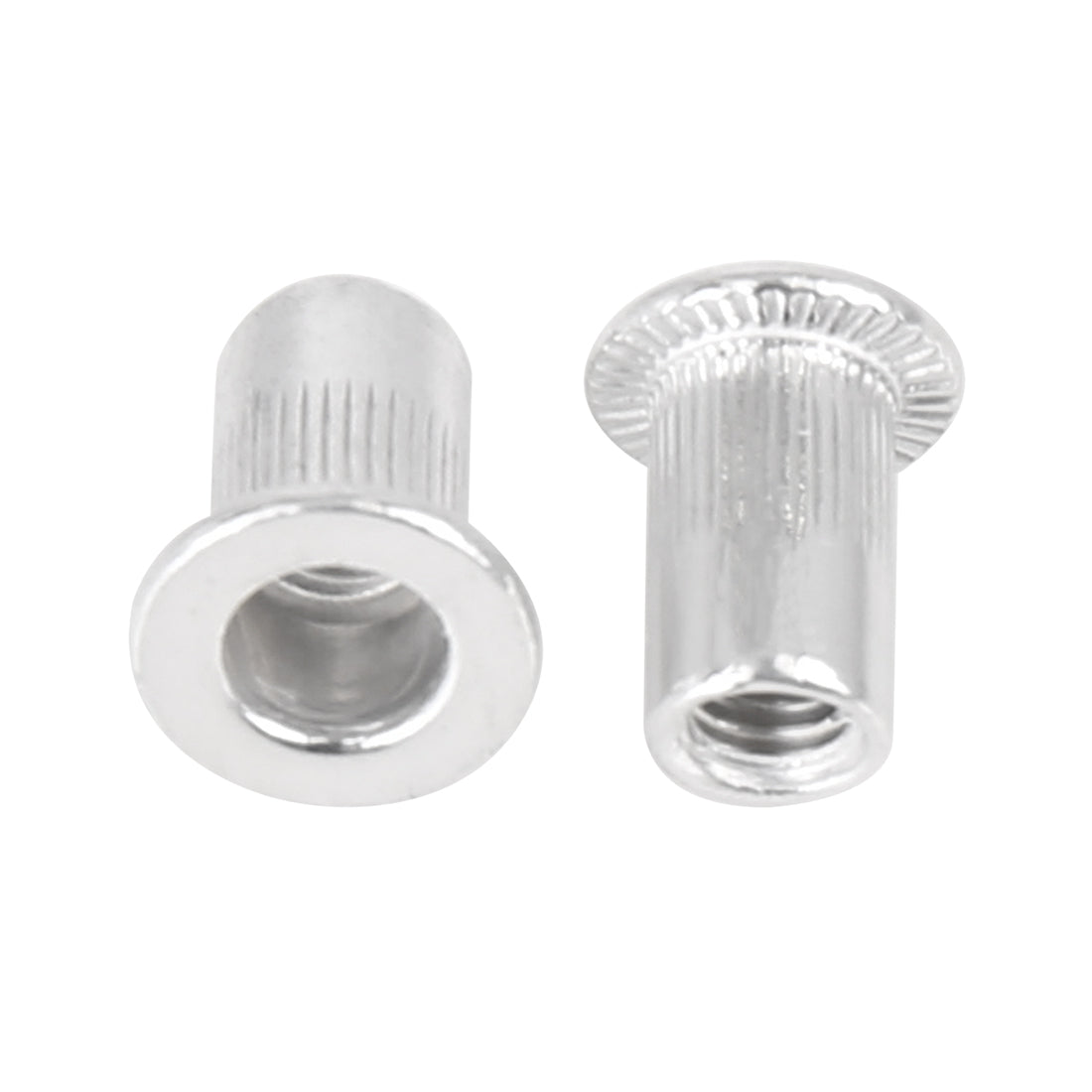 110 Pcs Silver Tone Aluminum Alloy Car Flat Head Rivet Nut Threaded ...
