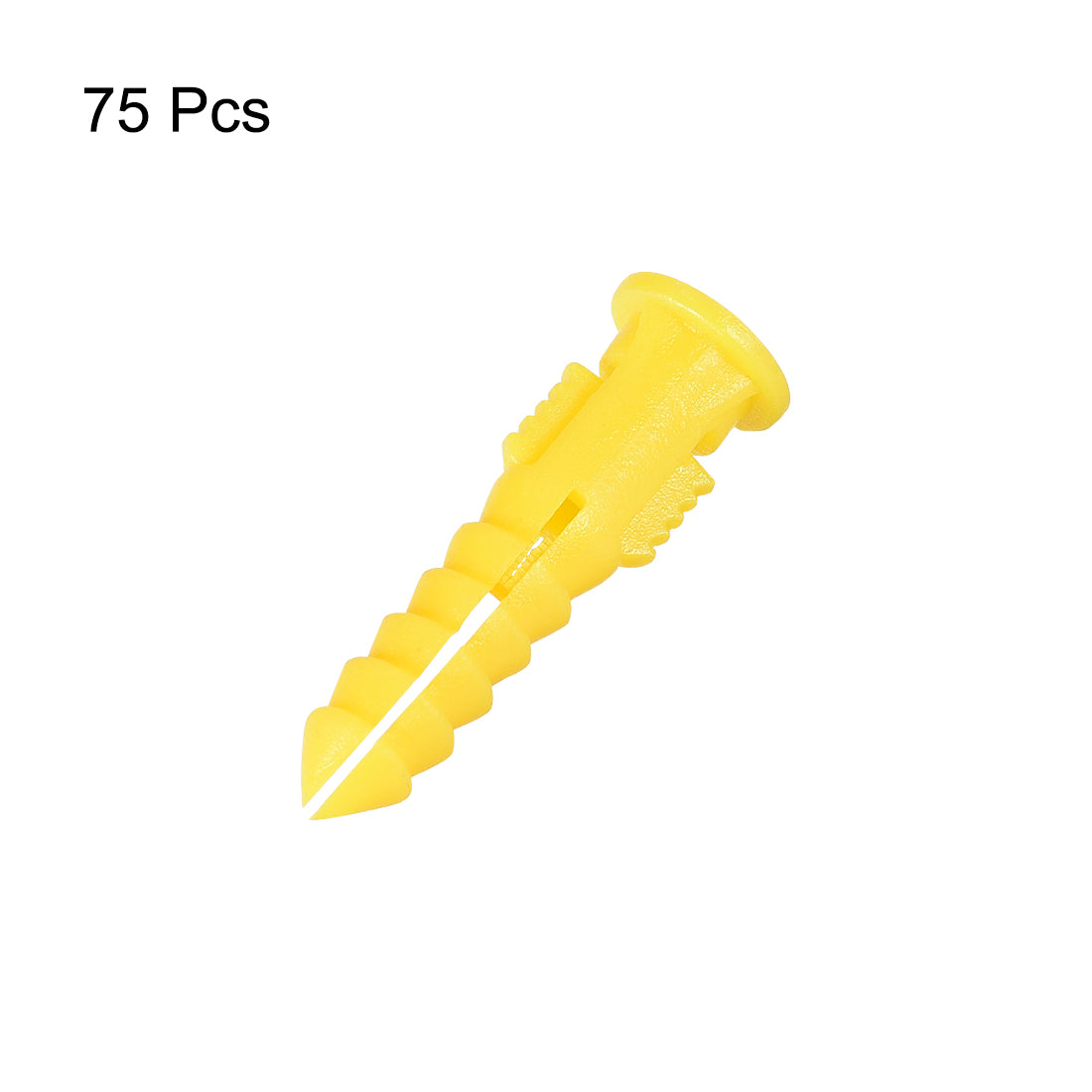 uxcell Uxcell 6mmx30mm Plastic Expansion Tube Bolts Column Frame Fixings Yellow 75pcs