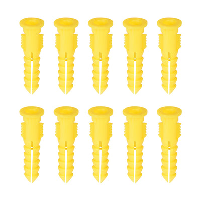 Harfington Uxcell 6mmx30mm Plastic Expansion Tube Bolts Column Frame Fixings Yellow 75pcs