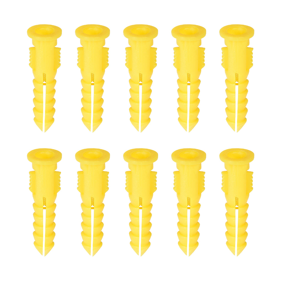 uxcell Uxcell 6mmx30mm Plastic Expansion Tube Bolts Column Frame Fixings Yellow 75pcs