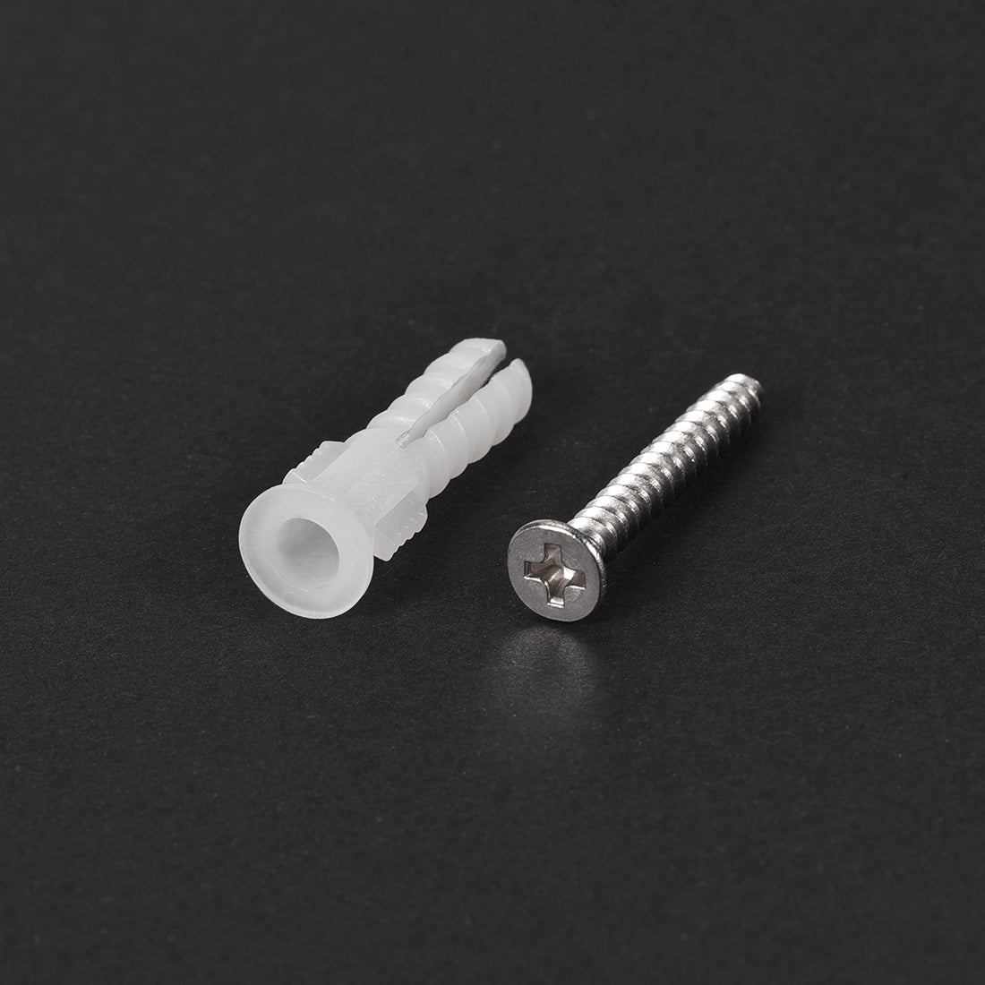 uxcell Uxcell 6mmx30mm Plastic Expansion Tube Pipe for Drywall with Screws White 20pcs