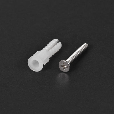 Harfington Uxcell 6mmx30mm Plastic Expansion Tube Pipe for Drywall with Screws White 20pcs