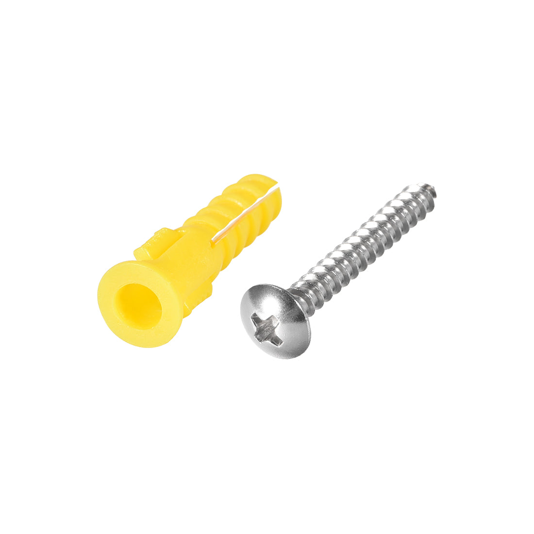 uxcell Uxcell 6x32mm Plastic Expansion Tube Pipe for Drywall with Screws Yellow 20pcs