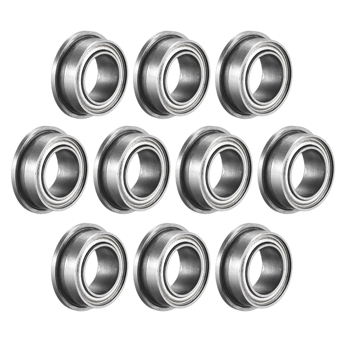 uxcell Uxcell FR156ZZ Flange Ball Bearing 3/16mmx5/16mmx1/8 Double Shielded Bearings 10 Pcs