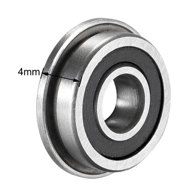 Harfington Uxcell F695-2RS  Flange Ball Bearing 5x13x4mm Double Sealed Chrome Steel Bearing 10pcs