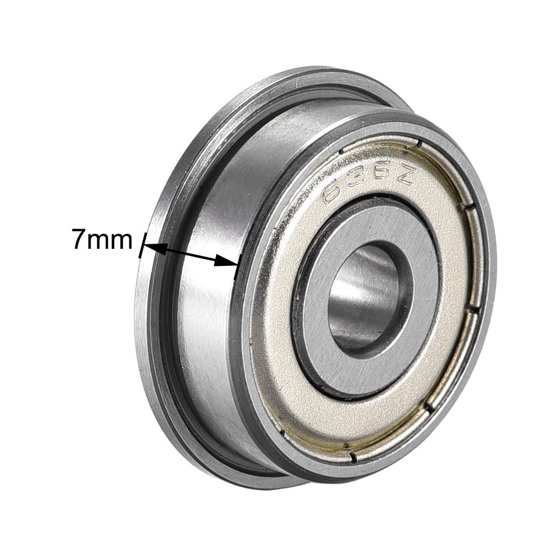uxcell Uxcell F636ZZ Flange Ball Bearing 6x22x7mm Double Shielded Chrome Steel Bearings 4pcs