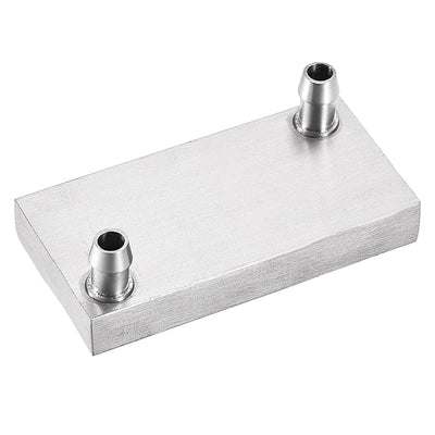 Harfington Uxcell Aluminum Water Cooling Block 40x80x12mm Polished Heatsink with Nozzle