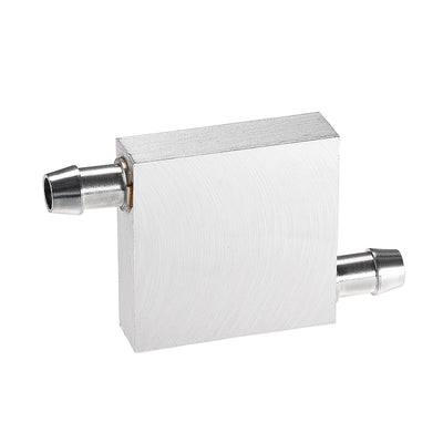 Harfington Uxcell Aluminum Water Cooling Block 40x40mm Polished with Nozzle on Two Side