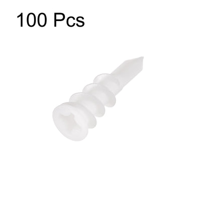 Harfington Uxcell 10x32mm Plastic Expansion Tube Drywall Wall Fixing White 100pcs