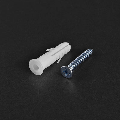 Harfington Uxcell 10mmx40mm Plastic Expansion Tube for Drywall with Screws White 50pcs