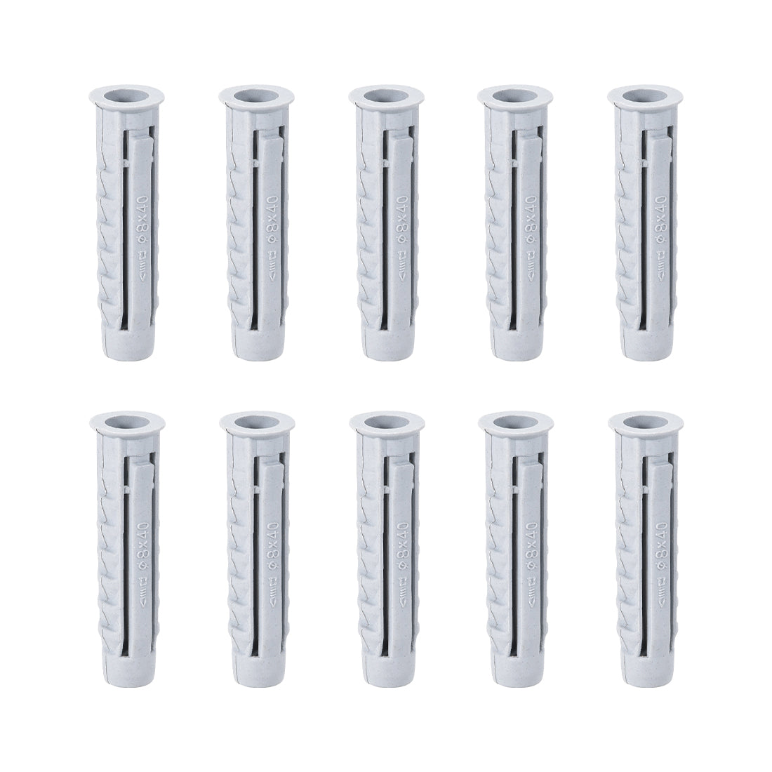 uxcell Uxcell 8x40mm Plastic Expansion Tube Bolts Column Frame Fixings Gray 30pcs