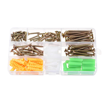 uxcell Uxcell Plastic Expansion Tube Screw Assortment Kit for Drywall 3 Colors 160pcs