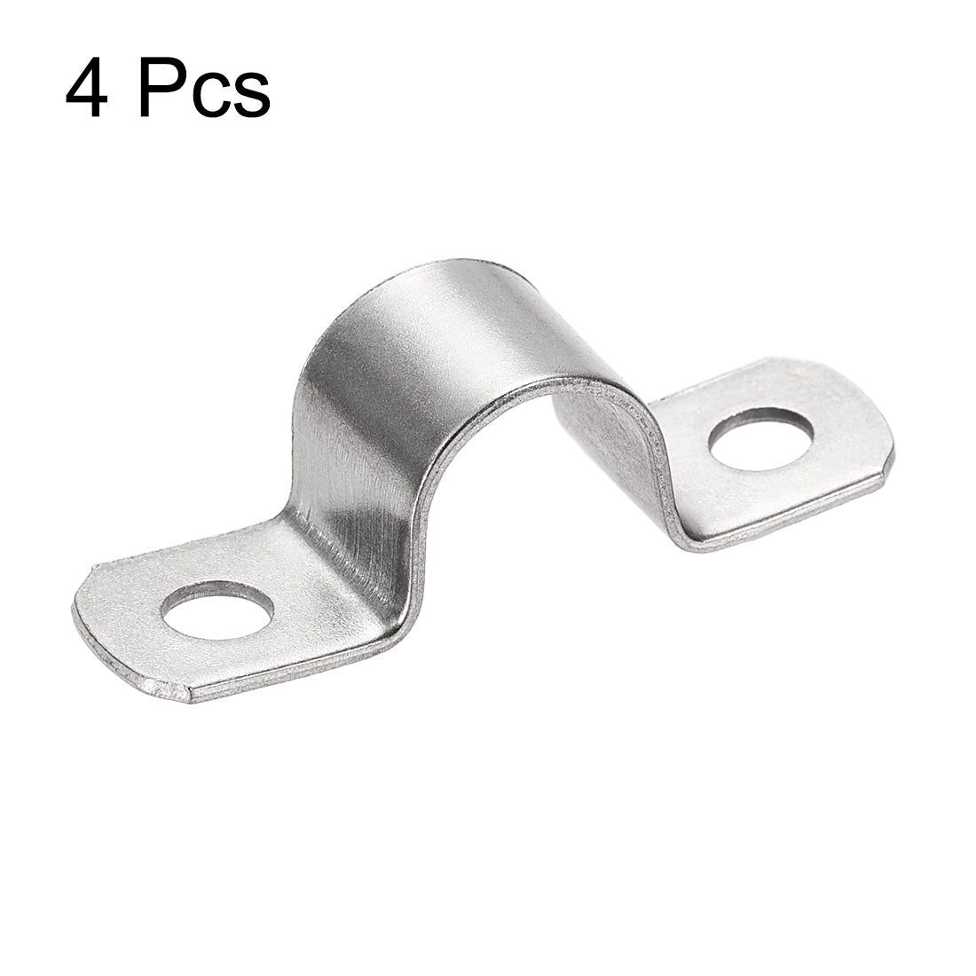 uxcell Uxcell Rigid Pipe Strap, 2 Holes Tube Straps 304 Stainless Steel Tension Tube Clamp 4pcs