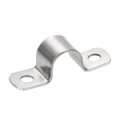 Harfington Uxcell Rigid Pipe Strap, 2 Holes Tube Straps 304 Stainless Steel Tension Tube Clamp 4pcs