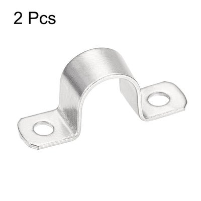 Harfington Uxcell Rigid Pipe Strap, 2 Holes Tube Straps 304 Stainless Steel Tension Tube Clamp 2pcs