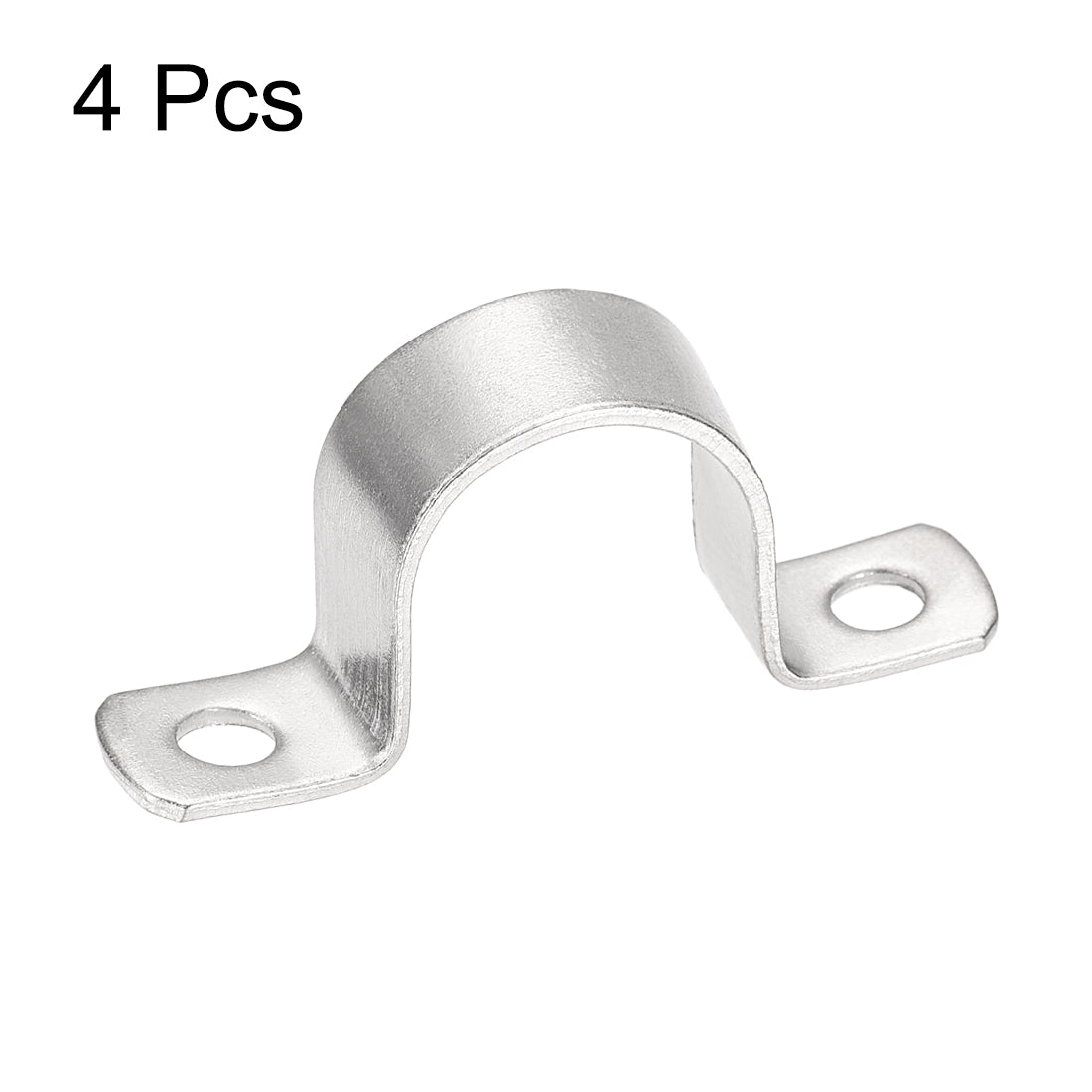 uxcell Uxcell Rigid Pipe Strap, 2 Holes Tube Straps 304 Stainless Steel Tension Tube Clamp 4pcs