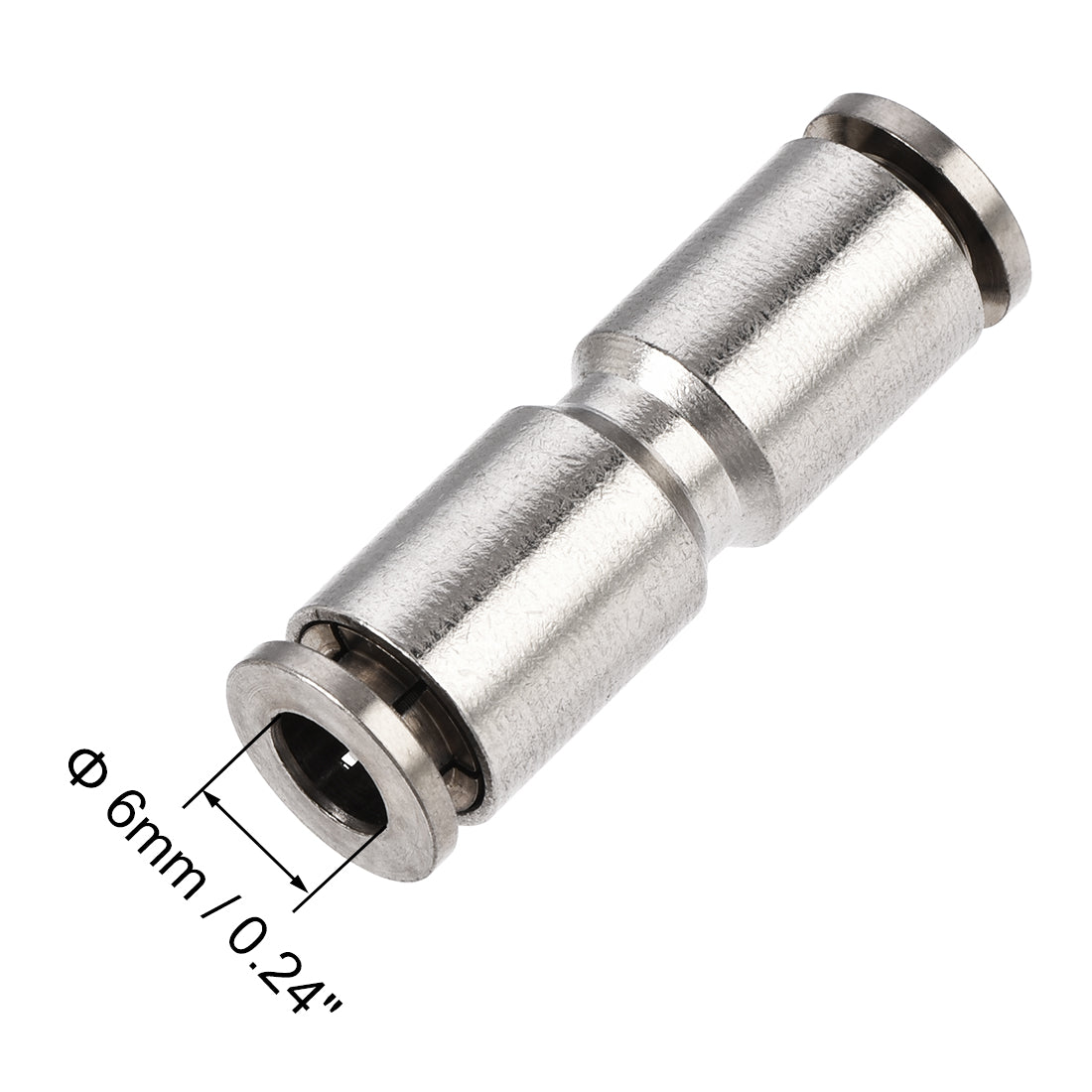 uxcell Uxcell Push to Connect Tube Fitting Straight Pneumatic Connector for 6mm OD Tube 2pcs