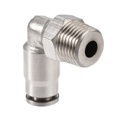 Harfington Uxcell Push to Connect Tube Fitting 4mm Tube to 1/8PT Male Elbow L Shape