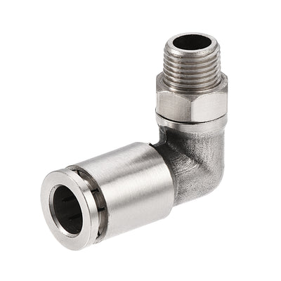 Harfington Uxcell Push to Connect Tube Fitting 4mm Tube to 1/8PT Male Elbow L Shape