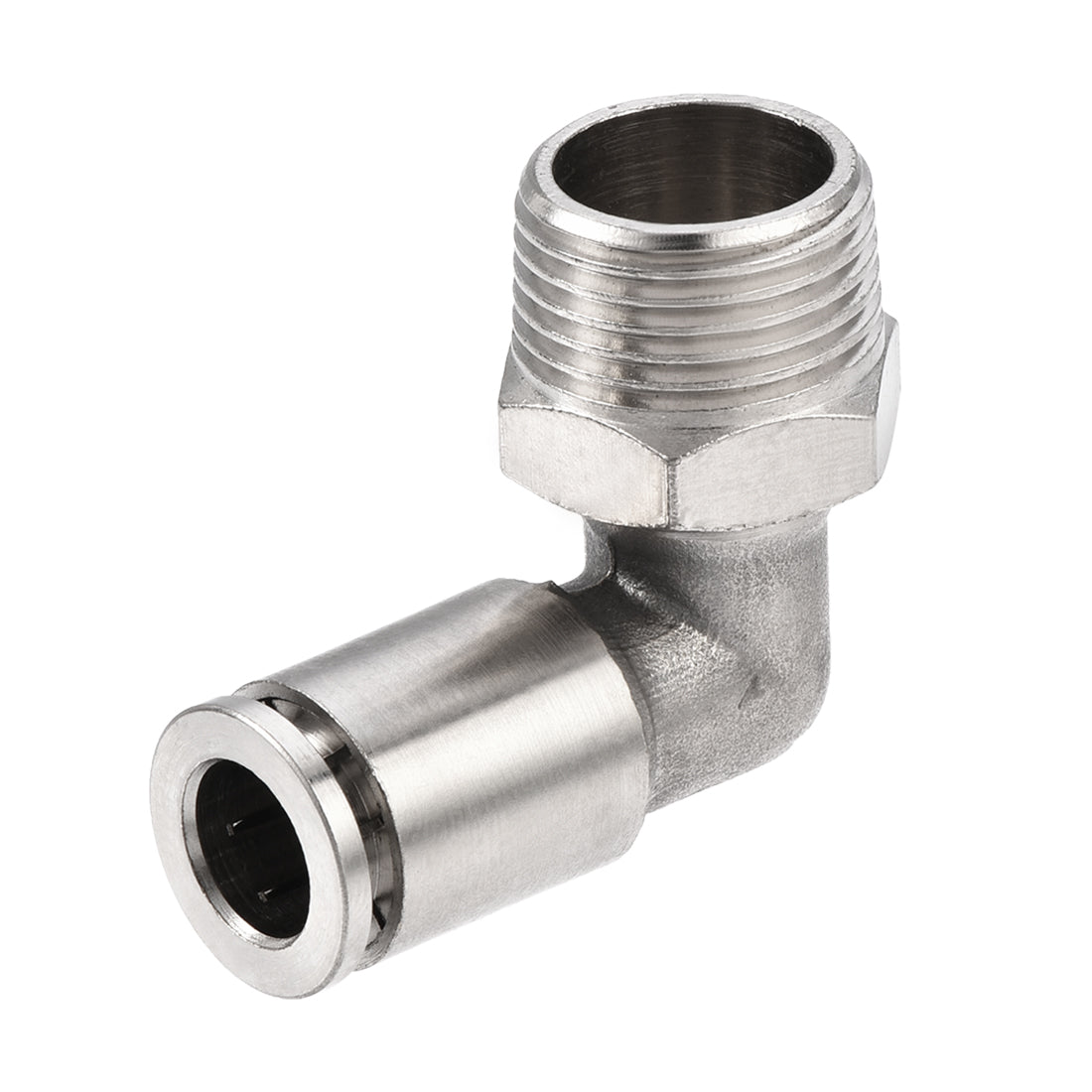 Uxcell Uxcell Push to Connect Tube Fitting 6mm Tube to 3/8PT Male Elbow L Shape