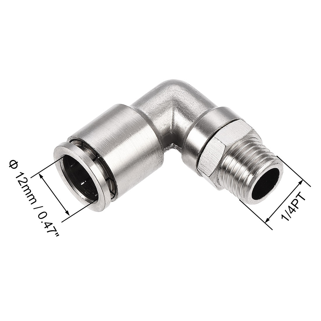 Uxcell Uxcell Push to Connect Tube Fitting 6mm Tube to 1/4PT Male Elbow L Shape