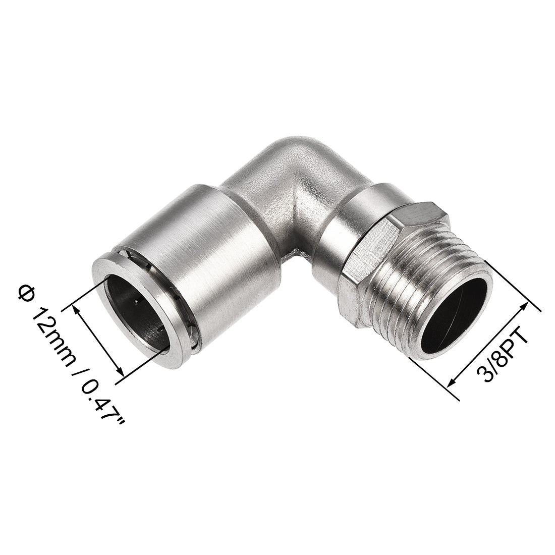Uxcell Uxcell Push to Connect Tube Fitting 6mm Tube to 3/8PT Male Elbow L Shape