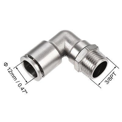 Harfington Uxcell Push to Connect Tube Fitting 6mm Tube to 3/8PT Male Elbow L Shape